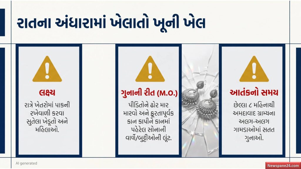 LCB અમદાવાદ : સુતેલા ખેડૂતોના કાન કાપી દાગીના લૂંટતી ‘ક્રૂર ગેંગ’ ઝડપાઈ: અમદાવાદ ગ્રામ્ય LCBનો સપાટો 52 LCB અમદાવાદ