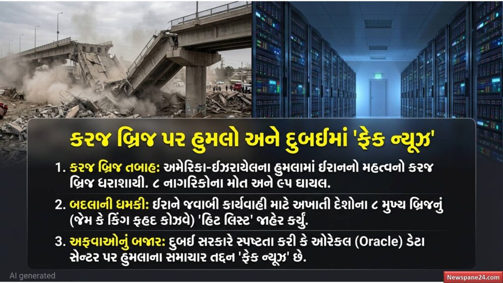 ઇઝરાયેલ-ઈરાન યુદ્ધ : ઈરાનનો 'લાઈફલાઈન' ગણાતો પુલ તબાહ, ટ્રમ્પની ચેતાવણી : "મોડું થાય એ પહેલાં ડીલ કરી લો" 51 ઇઝરાયેલ-ઈરાન યુદ્ધ