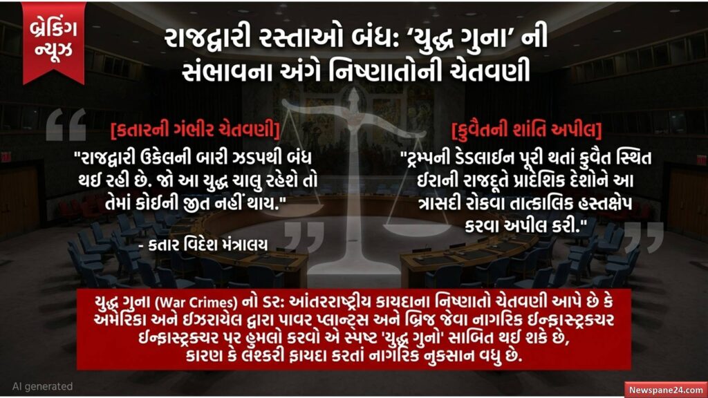 ખાડી યુદ્ધ : હોર્મુઝ નહીં ખુલે તો પાવર પ્લાન્ટ્સ અને બ્રિજ થઈ જશે જમીનદોસ્ત : ઈરાનને ટ્રમ્પનું 'ફાઈનલ અલ્ટીમેટમ' 50 ખાડી યુદ્ધ