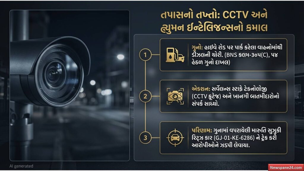 અસલાલી પોલીસે રિટ્ઝ કારમાં ડીઝલની ચોરી કરતા બે રીઢા ગુનેગારો ઝડપી લીધા 48 અસલાલી