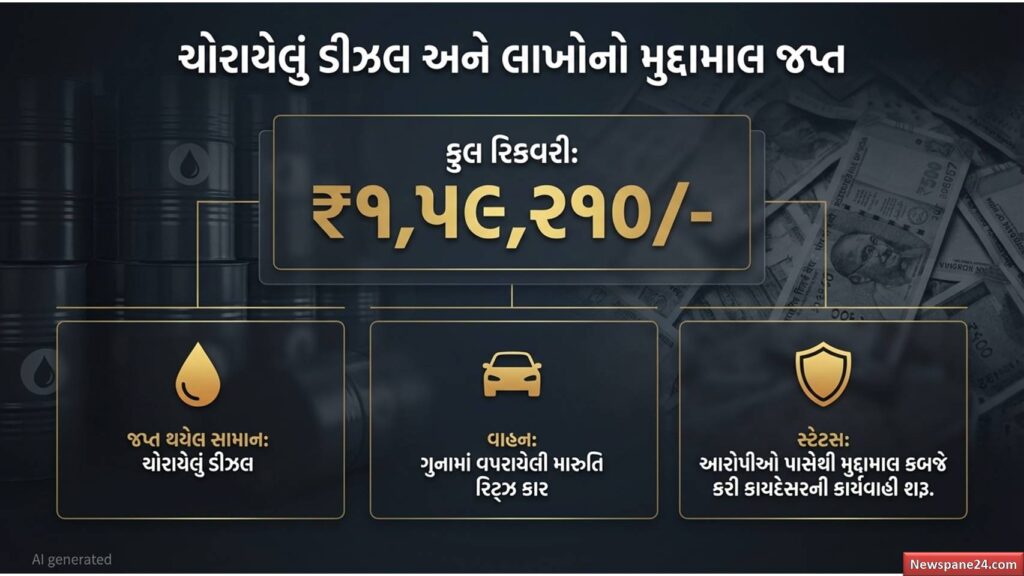 અસલાલી પોલીસે રિટ્ઝ કારમાં ડીઝલની ચોરી કરતા બે રીઢા ગુનેગારો ઝડપી લીધા 50 અસલાલી