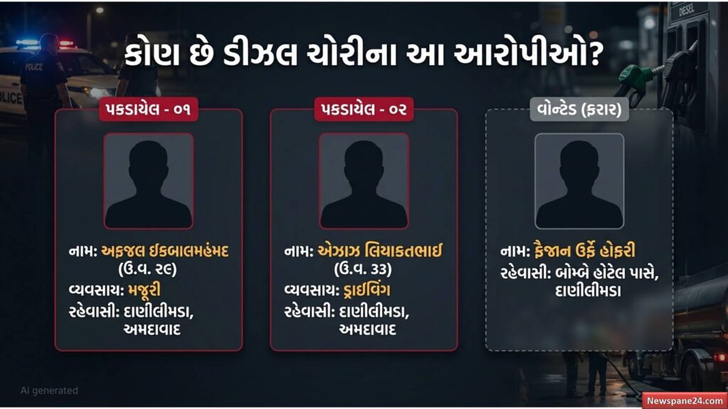 અસલાલી પોલીસે રિટ્ઝ કારમાં ડીઝલની ચોરી કરતા બે રીઢા ગુનેગારો ઝડપી લીધા 51 અસલાલી