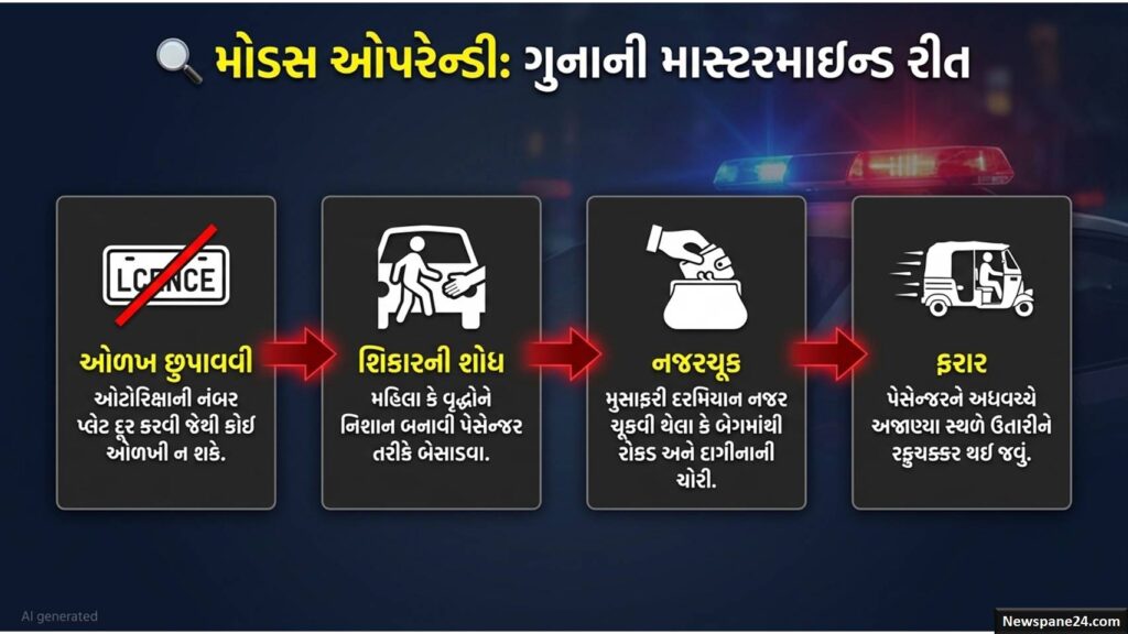 રિક્ષામાં નજર ચૂકવી ઘરેણાં ચોરતી દાણીલીમડાની ગેંગ ઝડપાઈ, ₹2.87 લાખનો મુદ્દામાલ જપ્ત 47 અમદાવાદ
