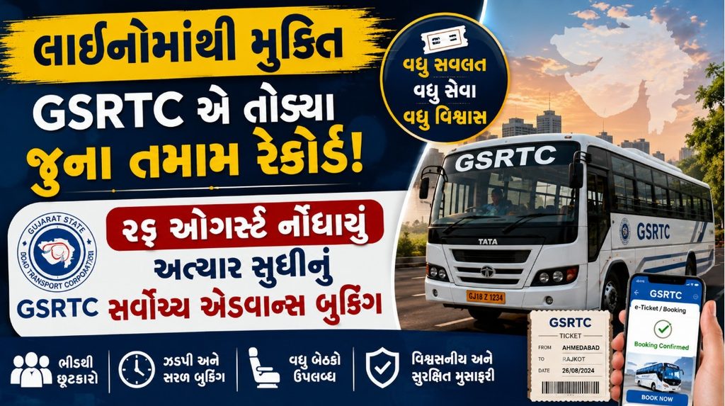 GSRTCમાં ડિજિટલ ક્રાંતિ! એક જ દિવસમાં 88,626 ટિકિટોનું બુકિંગ, જૂના તમામ રેકોર્ડ તૂટ્યા 41 GSRTC