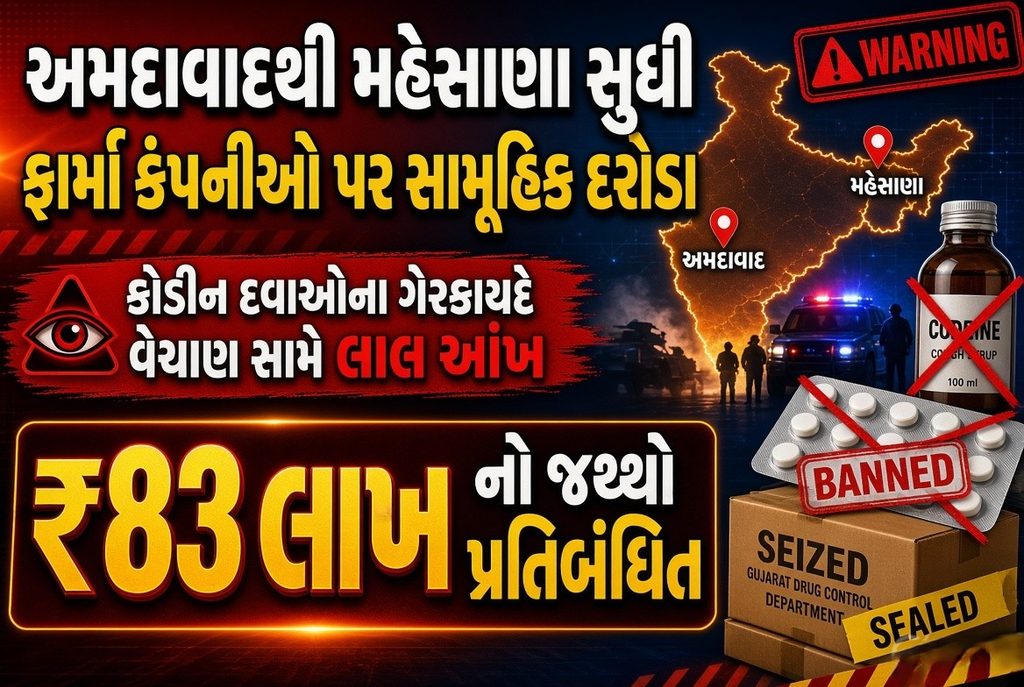 કોડીન દવાઓના ગેરકાયદે વેચાણ સામે તંત્રની લાલ આંખ, ₹83 લાખનો જથ્થો પ્રતિબંધિત 41 Gujarat