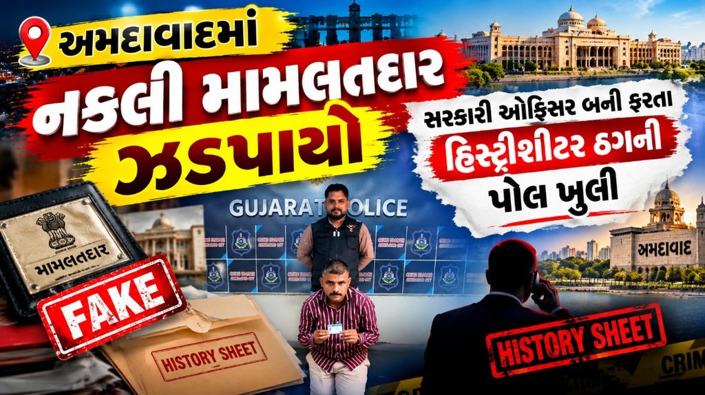 Ahmedabad : અમદાવાદમાં નકલી ડેપ્યુટી મામલતદારનો ખેલ ખતમ, ક્રાઈમ બ્રાન્ચે મણીનગરથી ઝડપ્યો 41 Ahmedabad