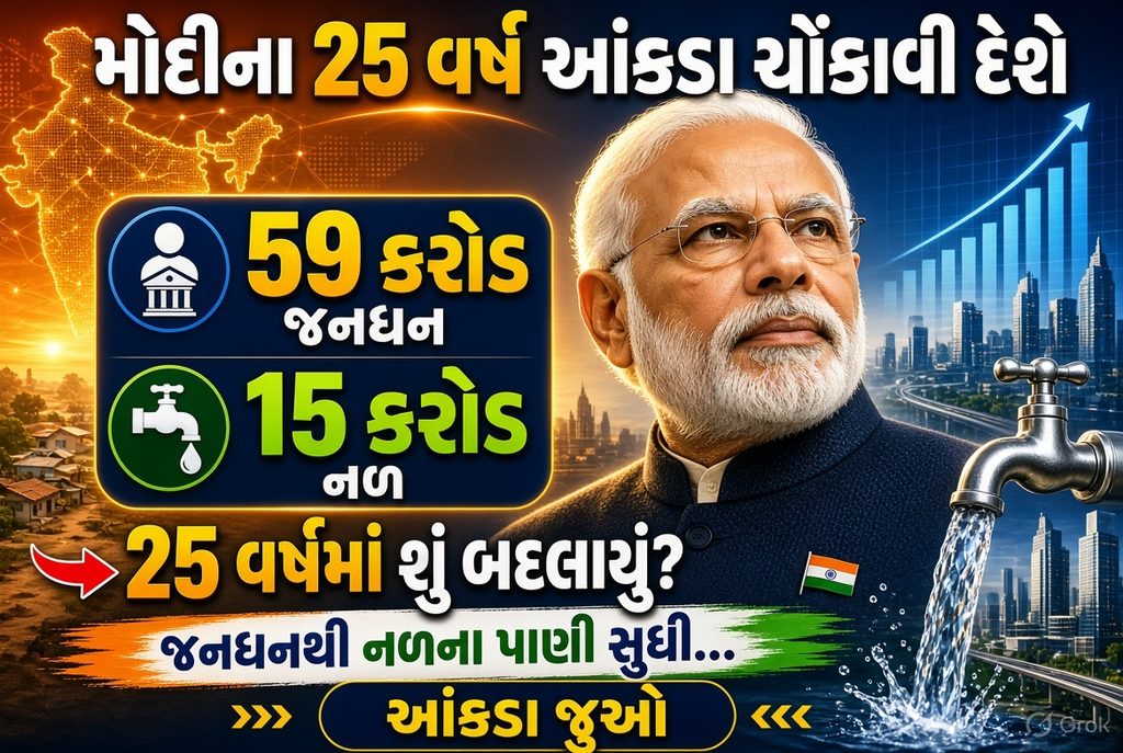 Modi 25 Years : 59 કરોડ જનધનથી 15 કરોડ નળ સુધી, આ આંકડા જોઈને ચોંકી જશો 41 Modi 25 Years