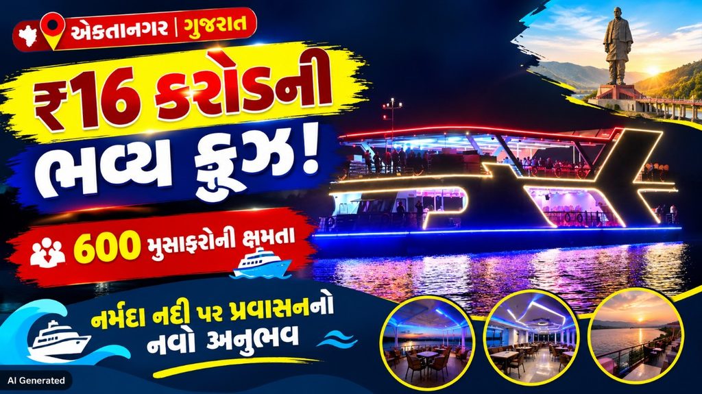 Ekta Cruise : એકતાનગરમાં ₹16 કરોડની ક્રૂઝ તૈયાર! 600 પ્રવાસીઓ માટે શું છે ખાસ? 41 Ekta Cruise