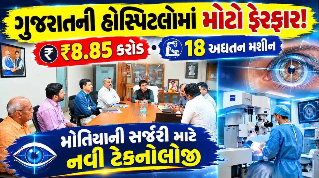 Gujarat : ગુજરાતમાં મોતિયાની સર્જરી માટે ₹8.85 કરોડની મંજૂરી, 18 અદ્યતન મશીનથી શું બદલાશે? 41 Gujarat